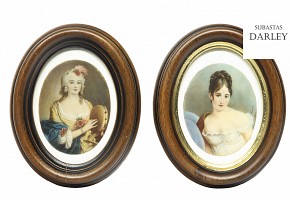 Conjunto de retratos de damas, S.XIX