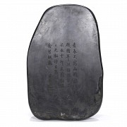 Paleta para pintar de piedra tallada, dinastía Qing.