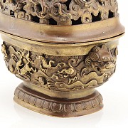 Incensario Chino de bronce siglo XVII - 17