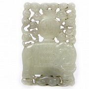 Carved jade plate, Qing Dynasty.