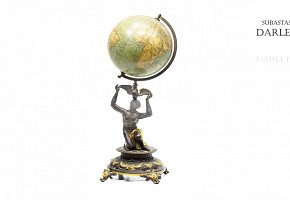 Earth globe held by an Atlantean, med.s.XX