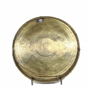 Indonesian brass tray, early 20th century
