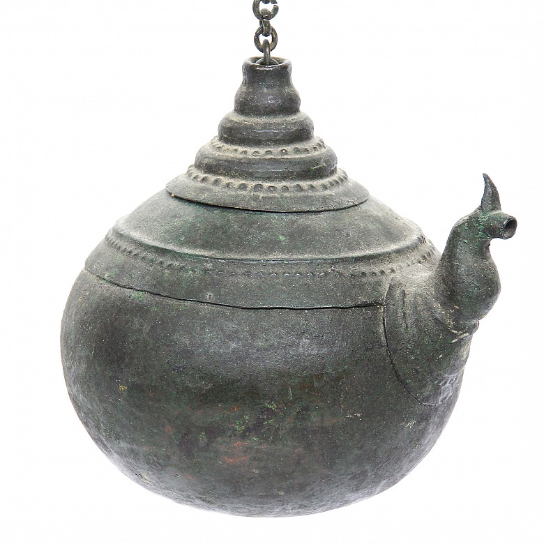 Indonesian bronze teapot.