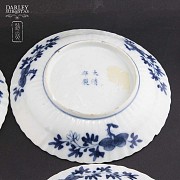 Seis platos de porcelana china, S.XIX - 4