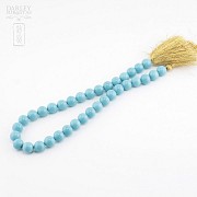 14mm natural turquoise ball thread - 3