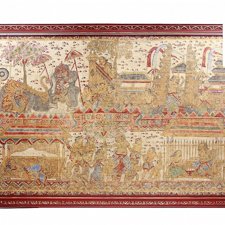 Gran pintura tradicional del templo de Bali, pps.S.XX