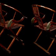 Chinese folding chairs in Ming style, 20th century - 2