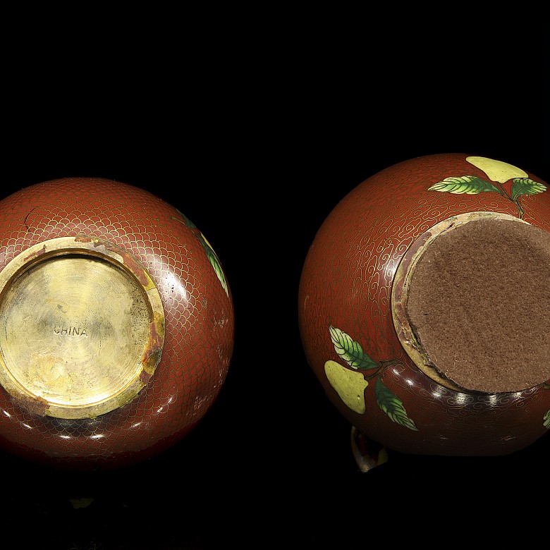 Two cloisonné vases, China, 20th century - 5