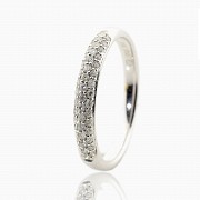 Half wedding ring with diamonds, 18k white gold - 1