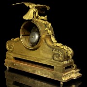Reloj de sobremesa de bronce y porcelana, Francia, S.XIX - 3