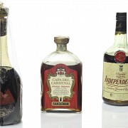 Set of five bottles of Brandy