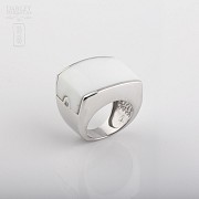 Porcelain ring in sterling silver 925m / m