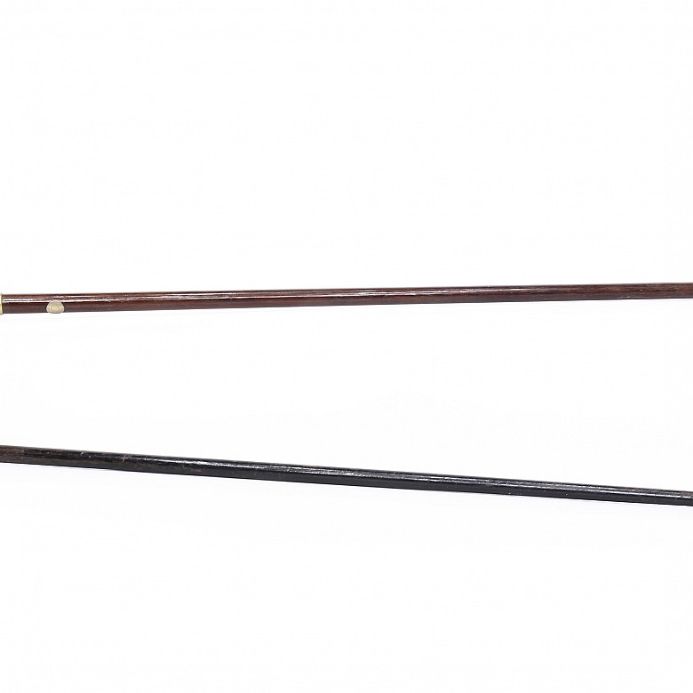 Lot of two canes with wooden cane.