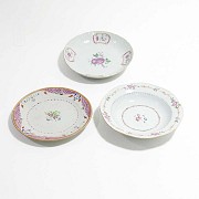 Tres platos porcelana antiguos chinos - 13