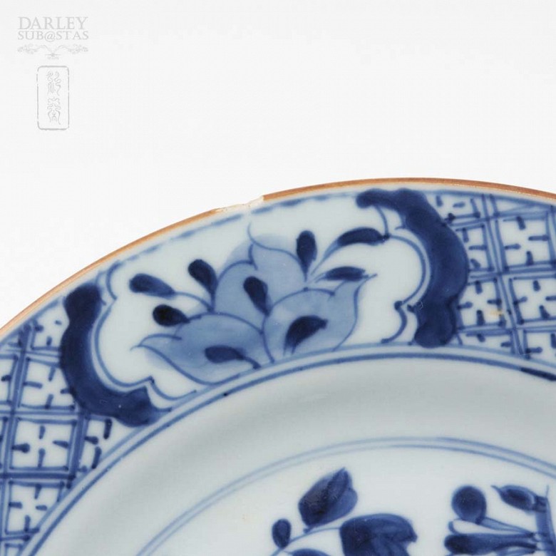 一组三件 清代十八世紀中国花卉蓝瓷盆 - 6
