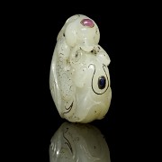 White jade figurine with inlaid stones, Tang dynasty