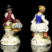 Pair of German porcelain, Sitzendorf, 19th century - 2