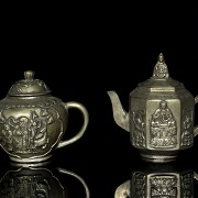 Two metal teapots, China, 20th century