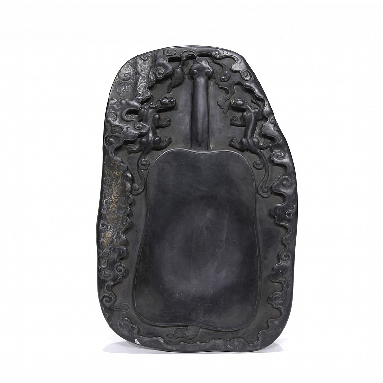Carved stone painting palette, Qing dynasty.