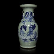 Glazed porcelain vase with celadon background, S. 20th century