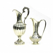 Lot of two silver jugs, Spain, 20th century