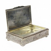 Caja-joyero de metal bañado, s.XX