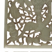 Celadon jade decorative plaque, Qing dynasty. - 4