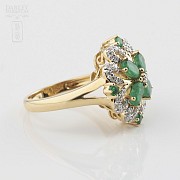 Fantástico anillo Esmeraldas y Diamantes - 1