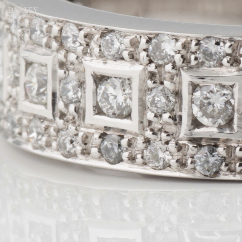 Precioso anillo diamantes 0.46cts y oro blanco 18k - 4