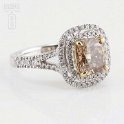 Fantastic 18k gold ring with Fancy Diamond - 5