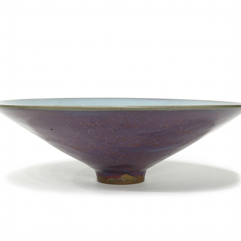 Gran cuenco de cerámica vidridada Jun, dinastía Jin (1125 - 1234)