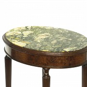 Side table with marble, 20th century