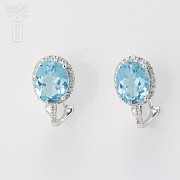 Precious topaz and diamond earrings - 5