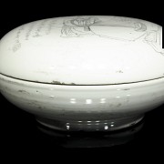 Caja de porcelana con poema y sabios, dinastía Qing - 6