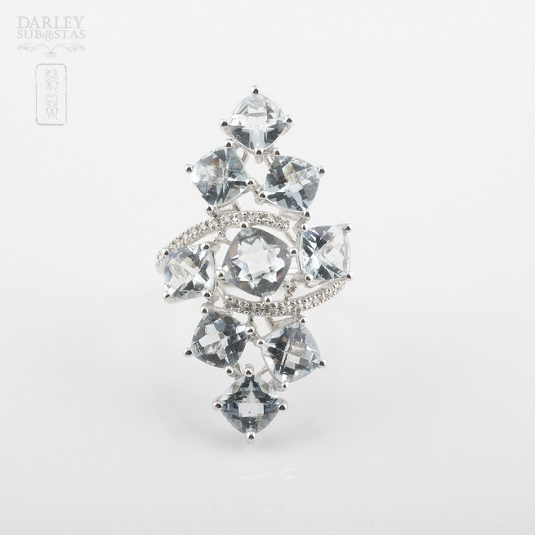 Beautiful aquamarine and diamond ring - 1