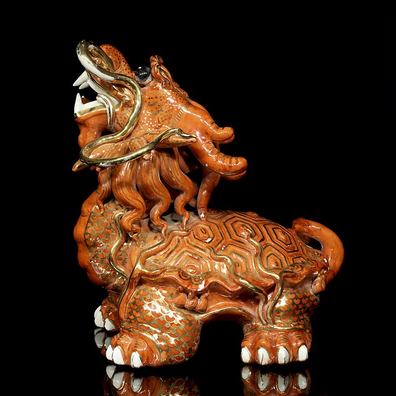 Dragón de porcelana decorativo, S.XX