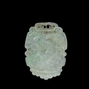 Placa ovalada de jadeita, dinastía Qing - 5