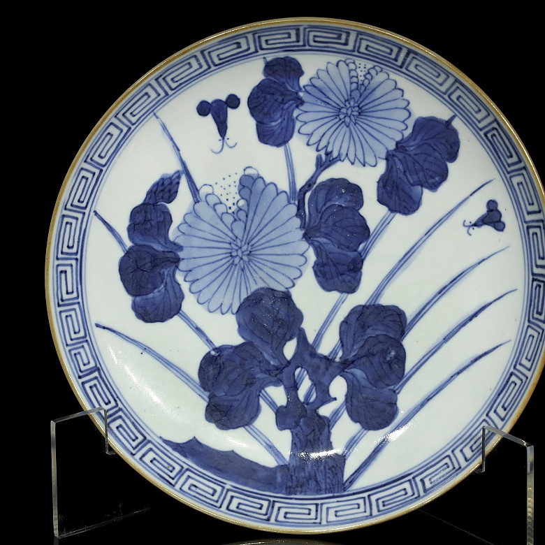Pareja de platos azul y blanco, Japón, S.XIX - 2