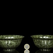 Pair of jade bowls, 20th century