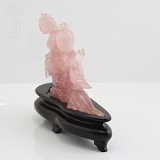 Chinese rose quartz figure - 5