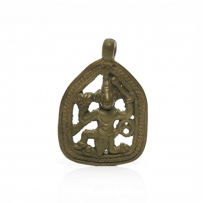 Amuleto hindú de bronce, S.XVIII - XIX