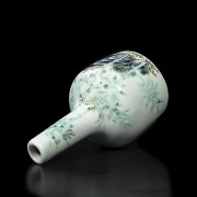 Miniatura de jarrón de cuello alto, dinastía Qing
