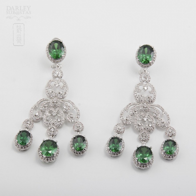 Faller dressing emerald green and silver Rhodium - 2