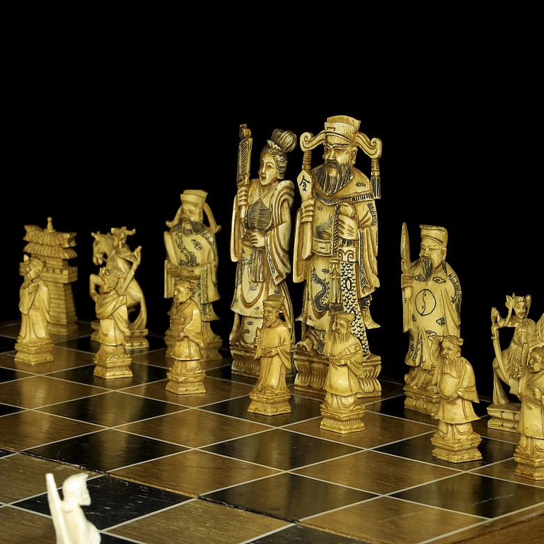 Ivory chess set, 20th Century