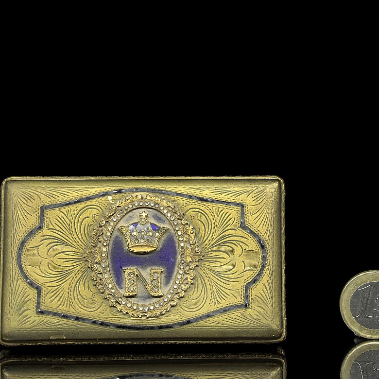 Snuff box with imperial monogram, 19th century