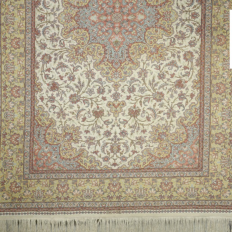 Persian silk carpet, 20th century