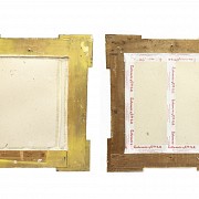 Pareja de espejos de madera tallada y dorada, pps.s.XX - 2
