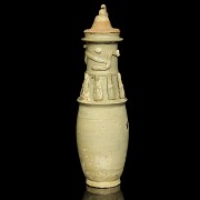 Urna o jarrón funerario cerámica vidriada con tapa, dinastía Song - 1