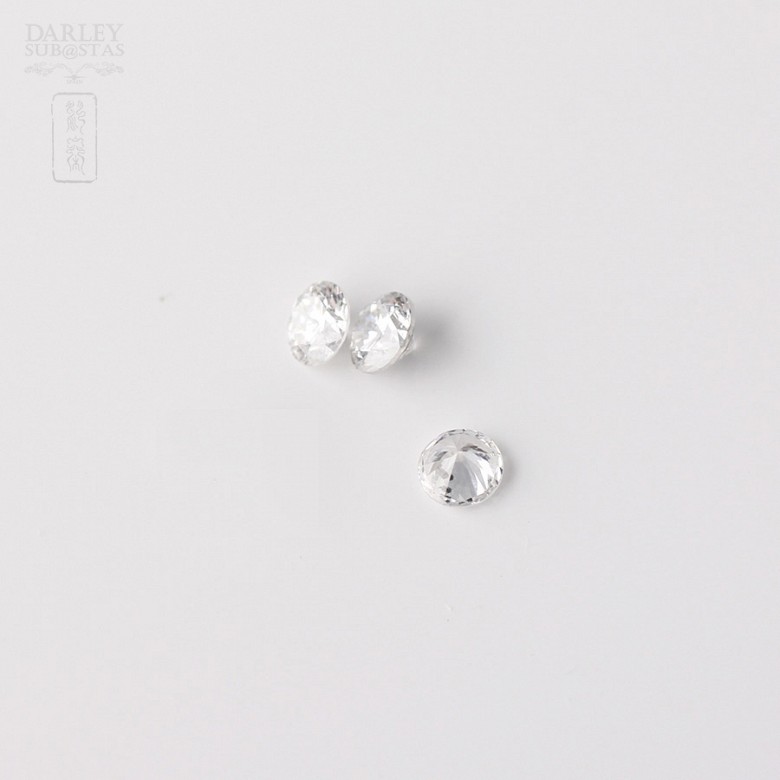 Lote de 3 Diamantes natural, talla brillante, color H 0.30cts - 3