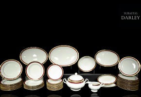 Vajilla de porcelana esmaltada y dorada, Seltmann Bavaria, S.XX
